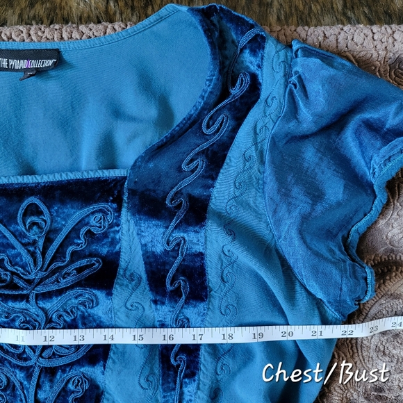 *SOLD* The Pyramid Collection Blue Maxi Dress Boho Embroidered 2X - Picture 5 of 14